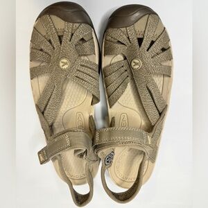 Keen 1016729 Rose Casual Closed Toe Sport Hiking Sandals Tan Women's Sz 8 EUC